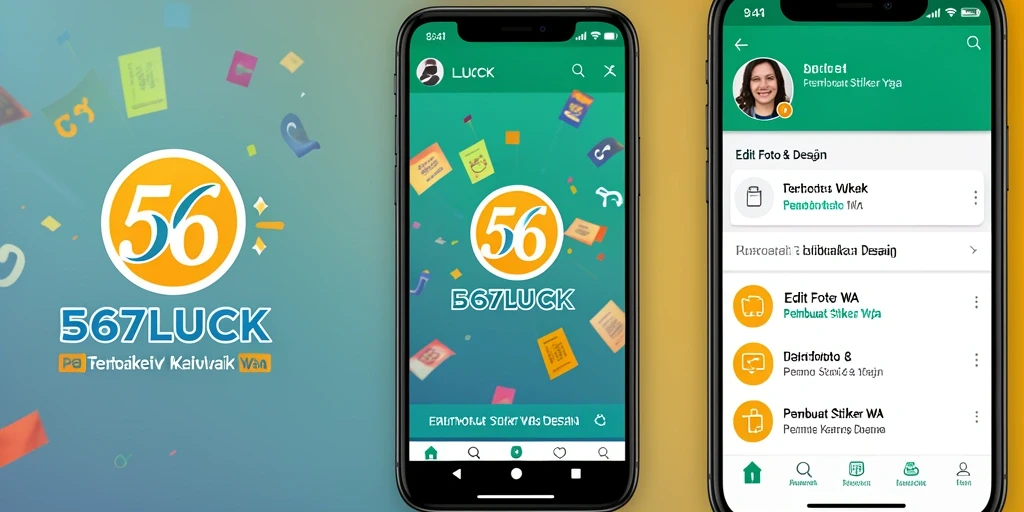 Antarmuka aplikasi 567LUCK dengan fitur Pembuat Stiker WA yang intuitif.