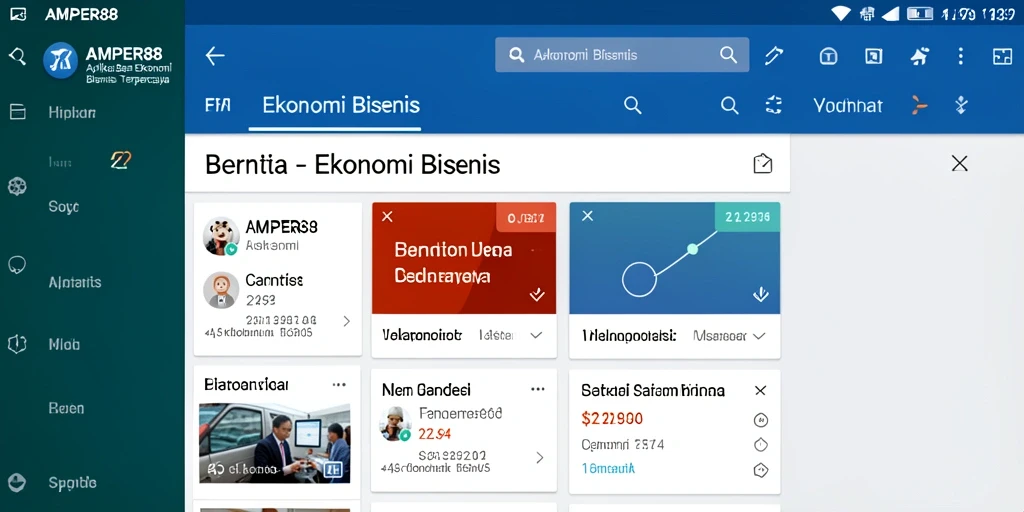 Antarmuka pengguna AMPER88 menampilkan berita ekonomi terkini dengan jelas.