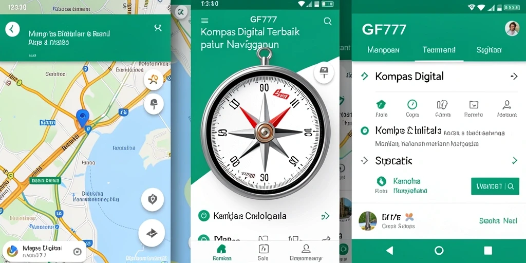 Tampilan antarmuka GF777 yang sederhana dan fungsional untuk navigasi.