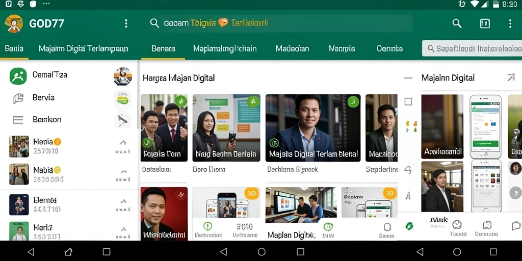 Antarmuka aplikasi GOD77 yang menarik dan informatif.