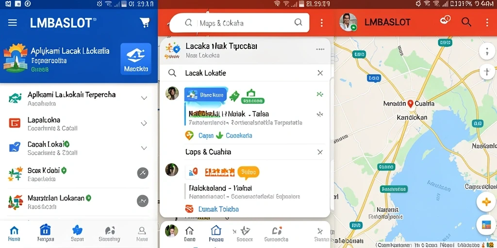 Screenshot antarmuka aplikasi LMBASLOT yang menampilkan fitur Lacak Lokasi.