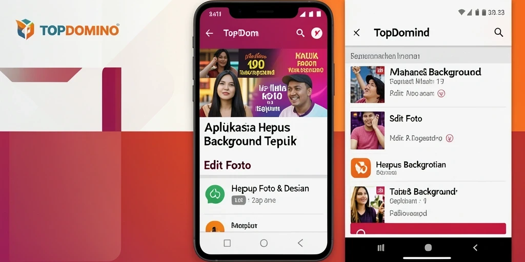 Tampilan antarmuka aplikasi TOPDOMINO untuk fungsi hapus background.