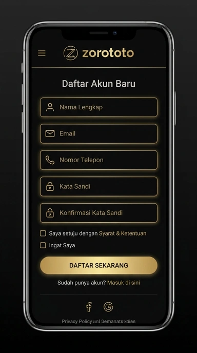 Buat Akun Baru Zorototo Untuk Pengguna Android